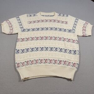 Alfred Dunner Vintage 90s Knit Sweater Size‎ Small Cottagecore Short Sleeve USA